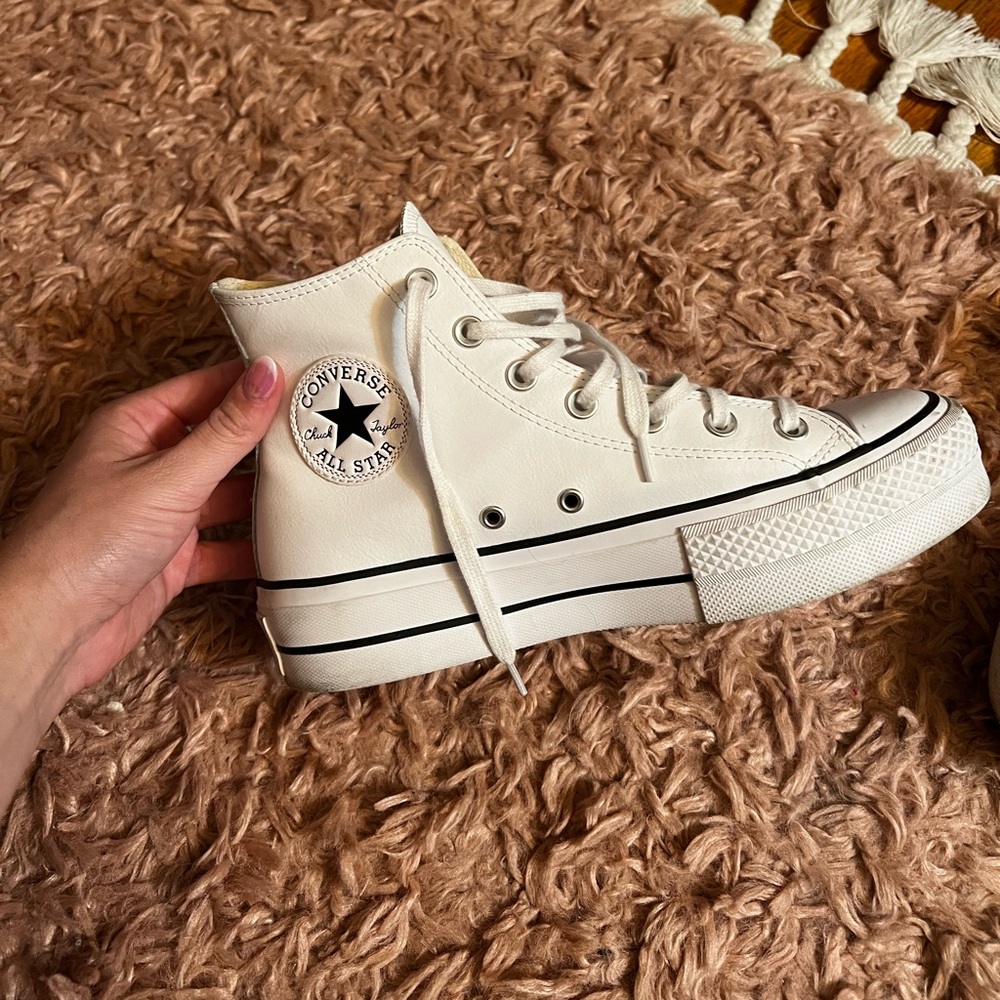 Platform Leather High Top Converse